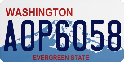 WA license plate AOP6058