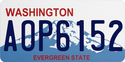 WA license plate AOP6152