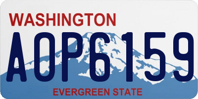 WA license plate AOP6159