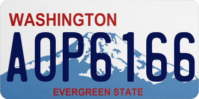WA license plate AOP6166