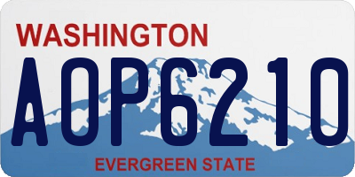 WA license plate AOP6210