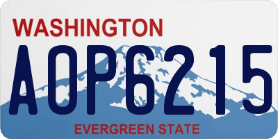 WA license plate AOP6215