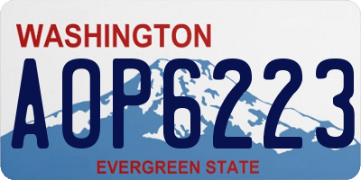 WA license plate AOP6223