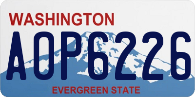 WA license plate AOP6226