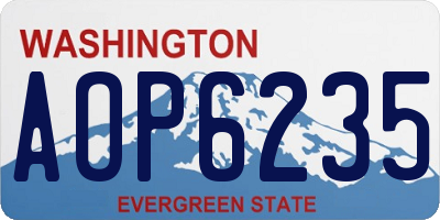 WA license plate AOP6235