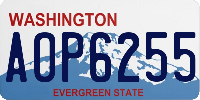 WA license plate AOP6255