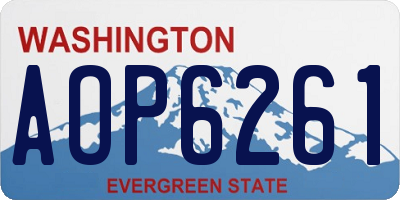 WA license plate AOP6261