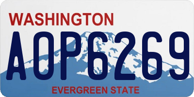 WA license plate AOP6269