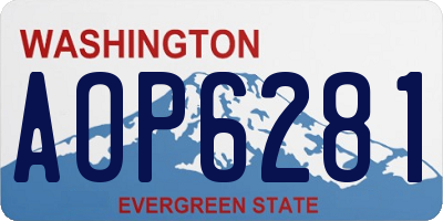 WA license plate AOP6281