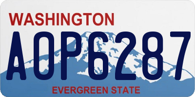 WA license plate AOP6287