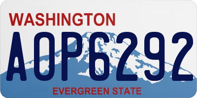 WA license plate AOP6292
