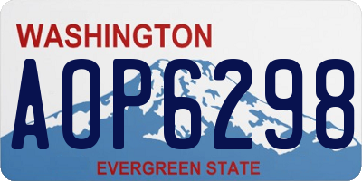 WA license plate AOP6298