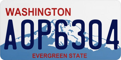 WA license plate AOP6304