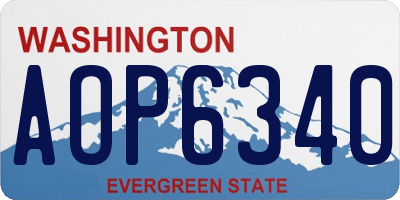 WA license plate AOP6340
