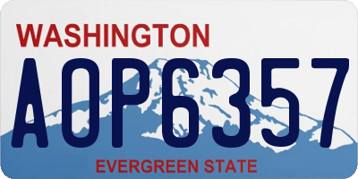 WA license plate AOP6357