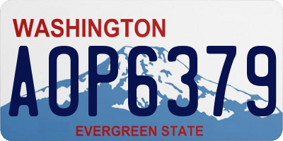 WA license plate AOP6379