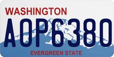 WA license plate AOP6380