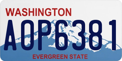 WA license plate AOP6381