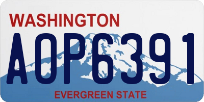 WA license plate AOP6391