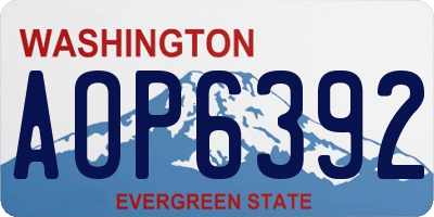 WA license plate AOP6392