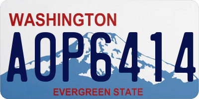 WA license plate AOP6414