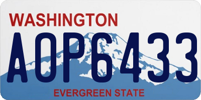 WA license plate AOP6433