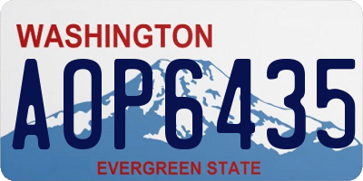 WA license plate AOP6435