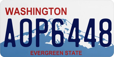 WA license plate AOP6448