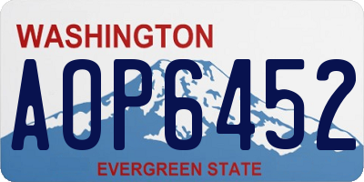 WA license plate AOP6452