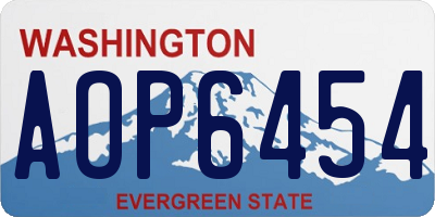 WA license plate AOP6454