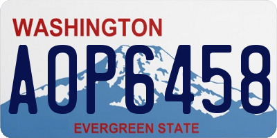 WA license plate AOP6458