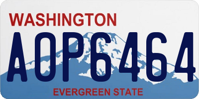 WA license plate AOP6464