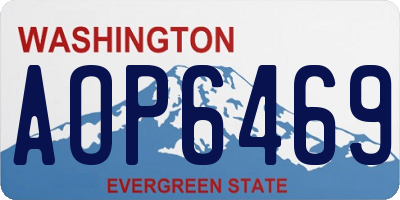 WA license plate AOP6469