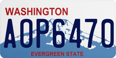 WA license plate AOP6470