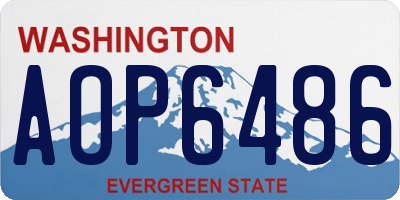 WA license plate AOP6486