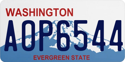WA license plate AOP6544