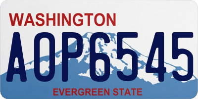 WA license plate AOP6545