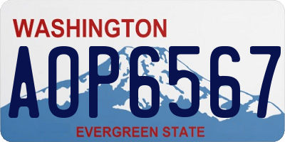 WA license plate AOP6567