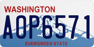 WA license plate AOP6571