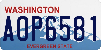 WA license plate AOP6581
