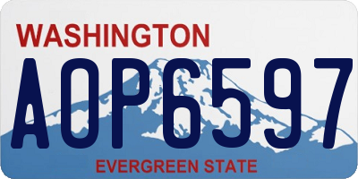 WA license plate AOP6597