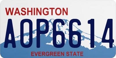 WA license plate AOP6614
