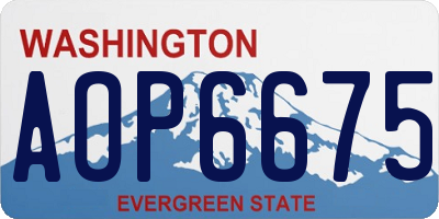 WA license plate AOP6675