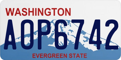 WA license plate AOP6742
