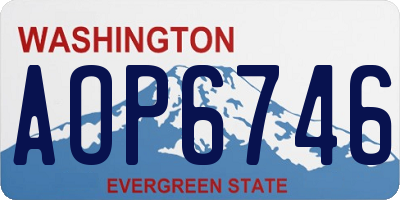 WA license plate AOP6746