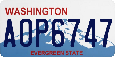 WA license plate AOP6747