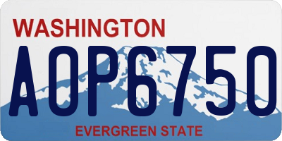 WA license plate AOP6750