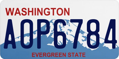 WA license plate AOP6784