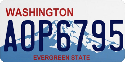 WA license plate AOP6795