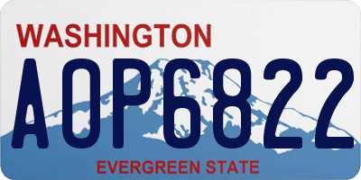 WA license plate AOP6822